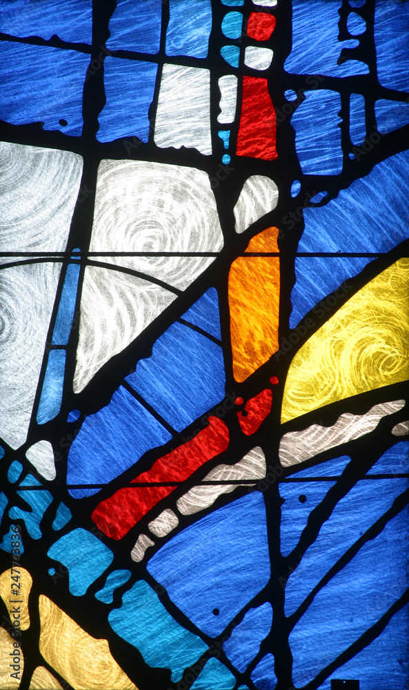 Stained glass church window Stained glass church window