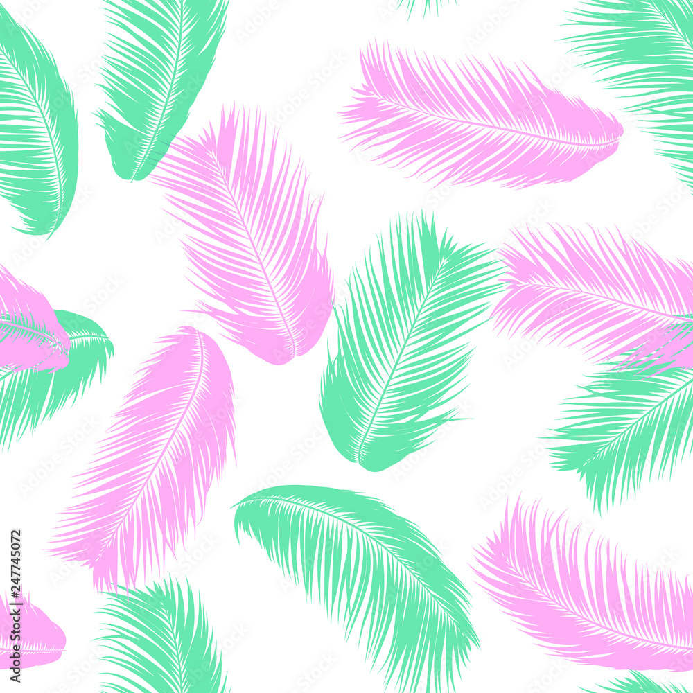 Vector Feathers. Tropical Seamless Pattern with Exotic Jungle Plants. Coconut Tree Leaf. Simple Summer Background. Illustration EPS 10. Vector Feathers Silhouettes or Hawaiian Leaves of Palm Tree. Vector Feathers. Tropical Seamless Pattern with Exotic Jungle Plants. Coconut Tree Leaf. Simple Summer Background. Illustration EPS 10. Vector Feathers Silhouettes or Hawaiian Leaves of Palm Tree.