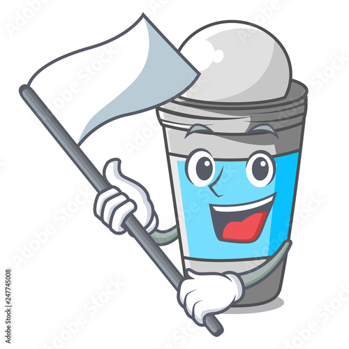 With flag roll on deodorant isolated with cartoon
