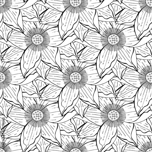 seamless floral pattern with lotus flower