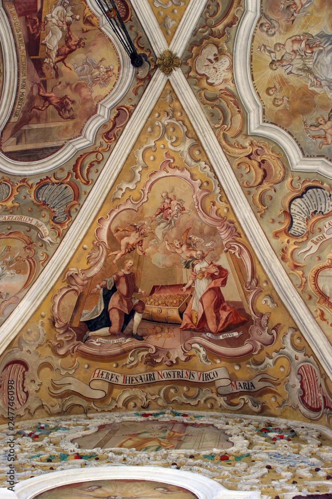 Obraz premium Fresco painting on the ceiling of the church