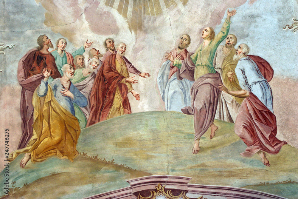 Apostles, Fresco painting on the ceiling of the church