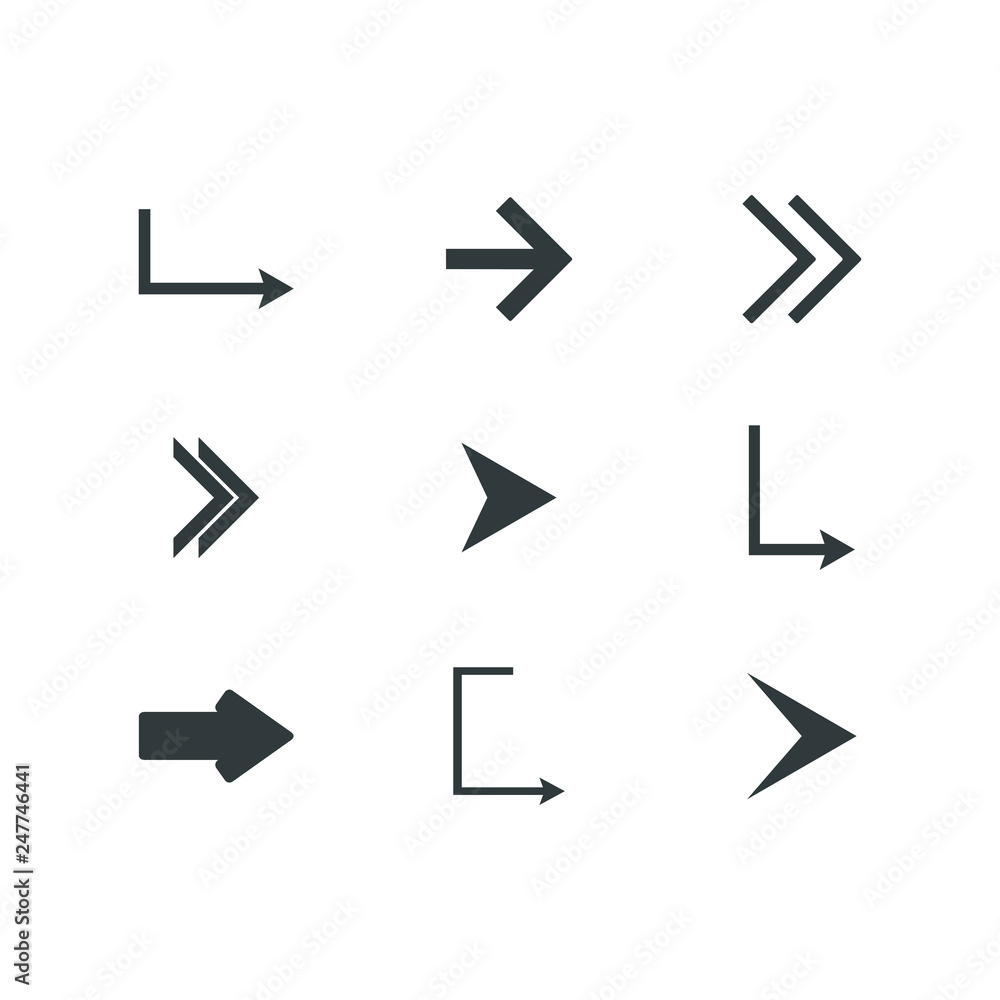 Direction arrows vector collection. Set different Black Arrow Icon. Vector Collection. vector Direction arrows vector collection. Set different Black Arrow Icon. Vector Collection. vector