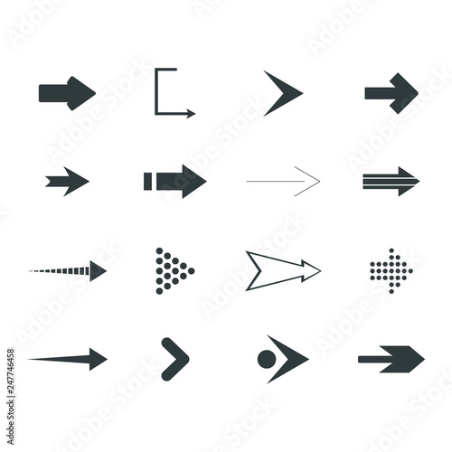 Direction arrows vector collection. Set different Black Arrow Icon. Vector Collection. vector