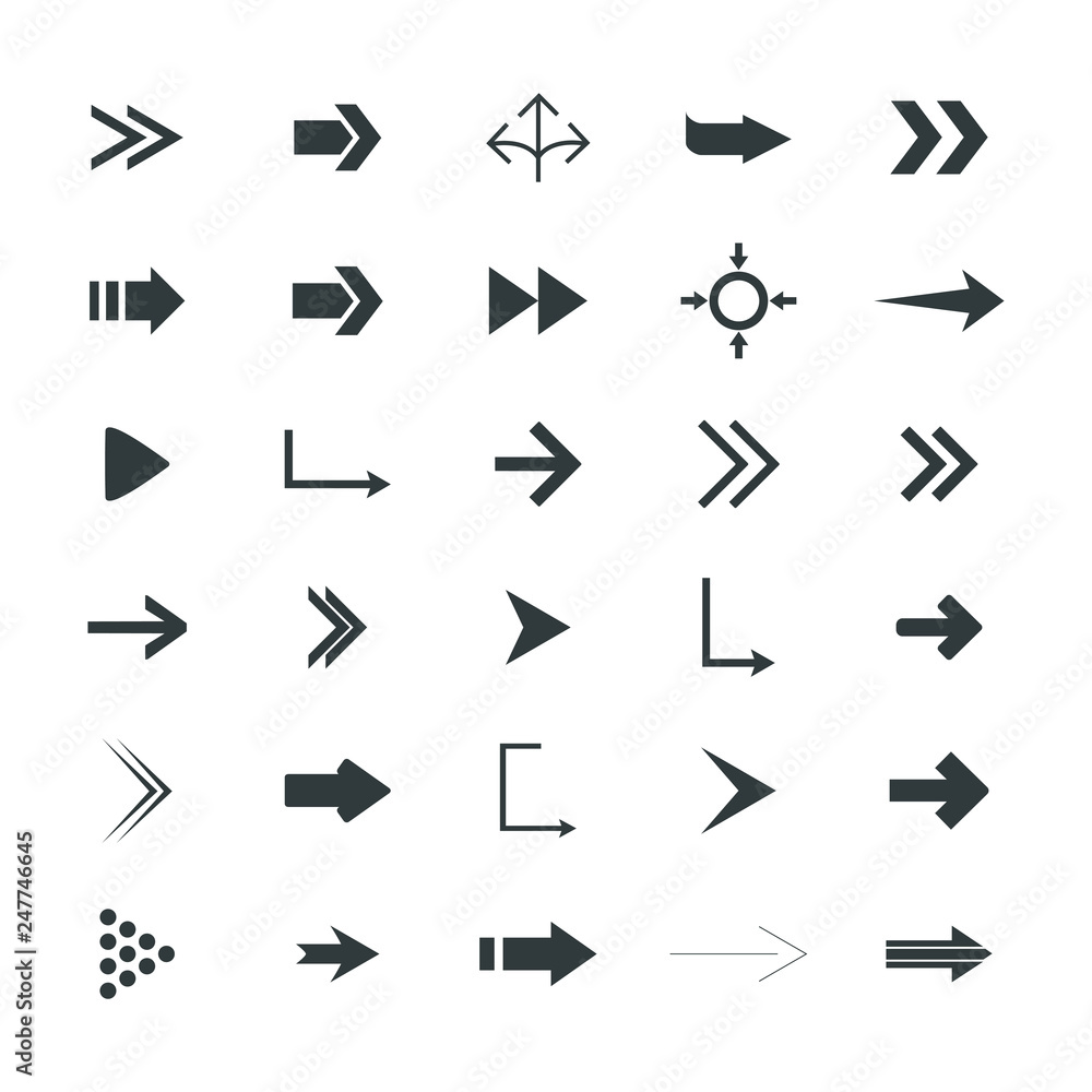 Direction arrows vector collection. Set different Black Arrow Icon. Vector Collection. vector Direction arrows vector collection. Set different Black Arrow Icon. Vector Collection. vector