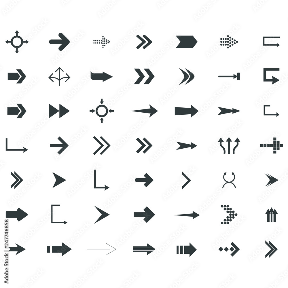 Direction arrows vector collection. Set different Black Arrow Icon. Vector Collection. vector Direction arrows vector collection. Set different Black Arrow Icon. Vector Collection. vector