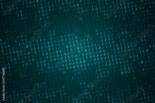 Binary computer code background, abstract cyberspace with digital code. Graphic concept for your design