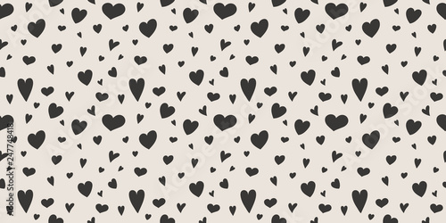 Design of a texture with cute hand drawn hearts. Valentine's Day, Mother's Day and Women's Day. Vector