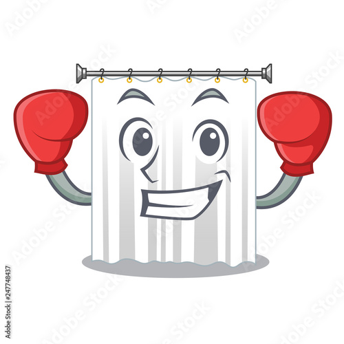 Boxing shower cortains in shape of mascot