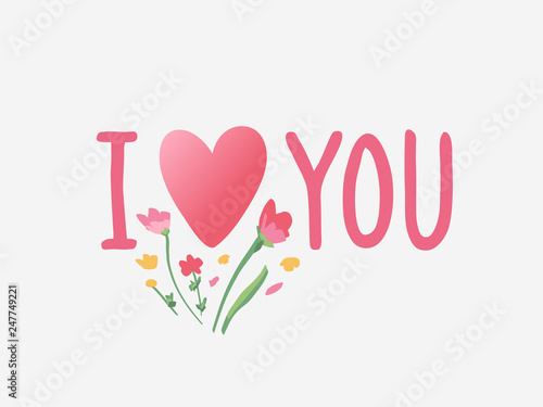 I Love You. Unique Hand Drawn Design. Vector