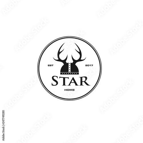 Spartan and Deer Horn Logo Design.