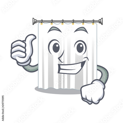 Thumbs up shower curtains in the character bathrooms