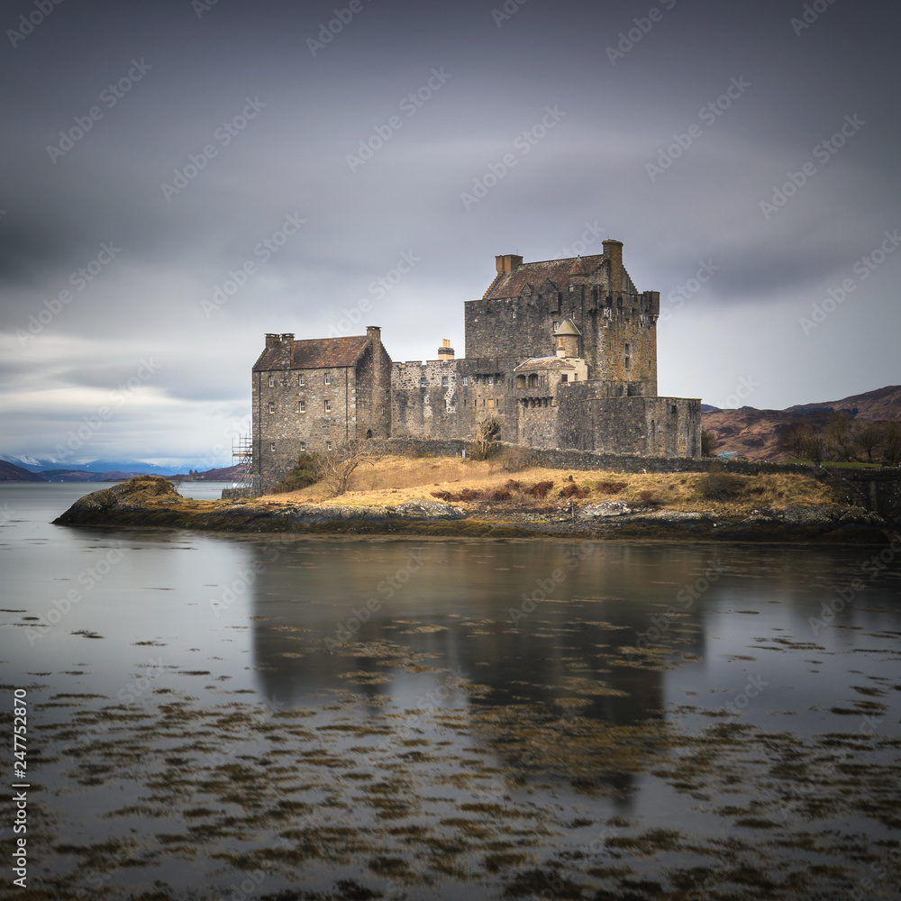 Eilean Donan castle on the shore of Loch Duich. Highlands, Scotland.