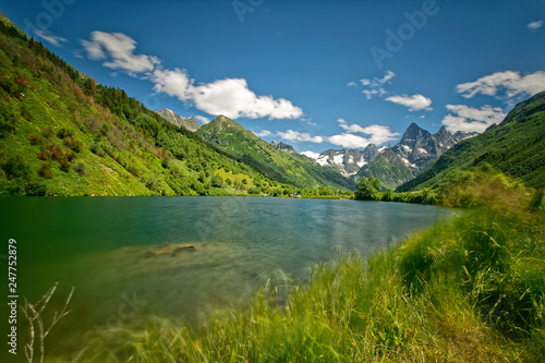 Fototapeta Naklejka Na Ścianę i Meble -  Caucasus, Karachay-Cherkessia Region, Teberda Reserve, Lake Tumanly-Gel,
