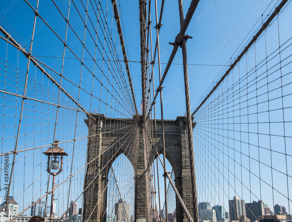 Obraz premium Widok na Most Brookliński w Nowym Jorku