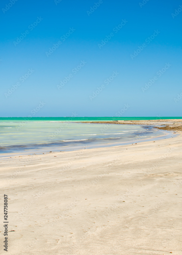 A view of Praia do Sossego (Sossego beach) on Itamaraca island (Pernambuco, Brazil)
