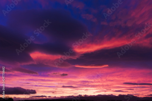 Sunrise vista from Pentraeth overlooking the Snowdonia Mountain Range