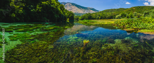 Fototapeta Naklejka Na Ścianę i Meble -  Blue Eye spring and river in Albania, Saranda area.