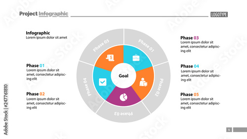 Five Circle Sectors Slide Template