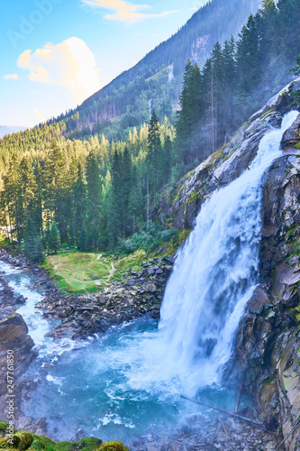 The Krimml Waterfalls / total height of 380 metres (1,247 feet) / the highest waterfall in Austria © marako85
