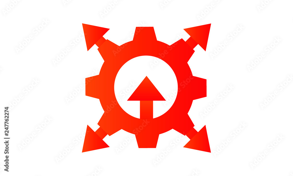 gear and arrow icon design concept. vector icon gear and arrow icon design concept. vector icon