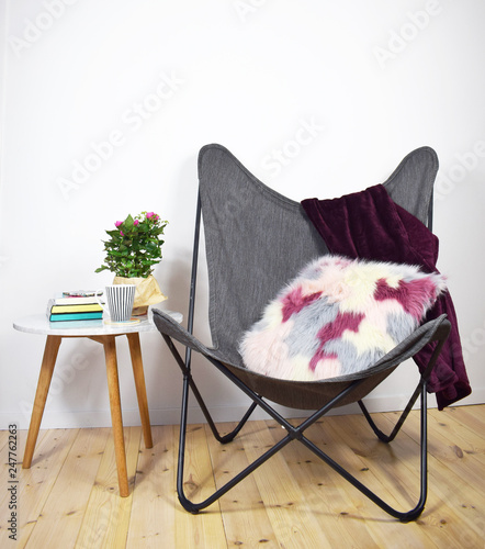 Armchair with pillow and confutable photo