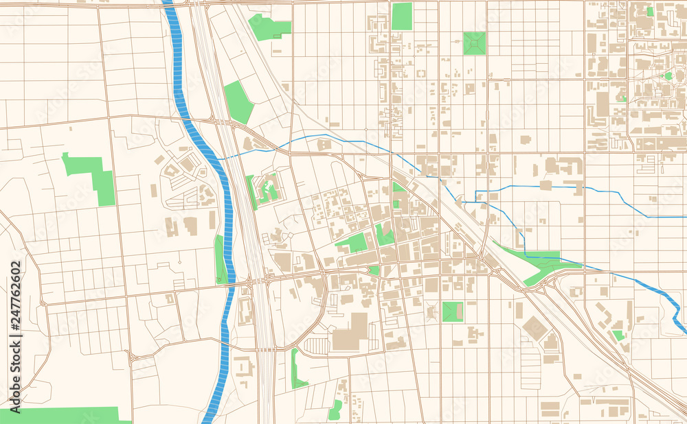 Naklejka premium Tucson Arizona printable map excerpt