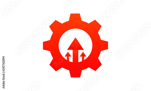 gear and arrow icon design concept. vector icon