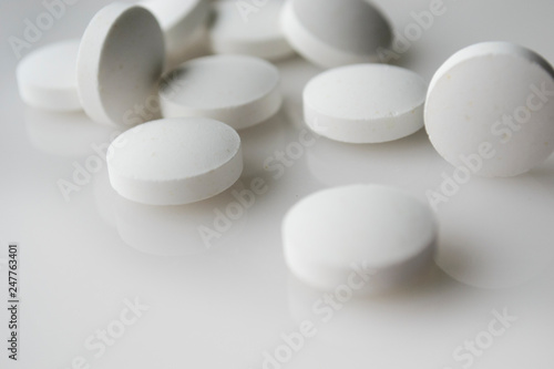 white pills close up