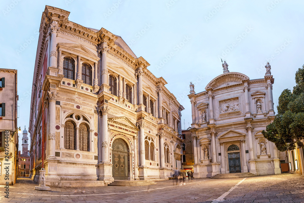 San Rocco church at evening time, Venice architecture