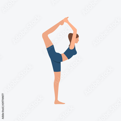 Female gymnast stretching legs flat icon