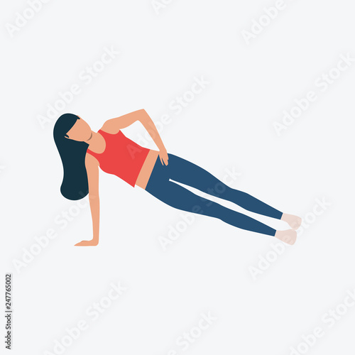 Side plank pose flat icon