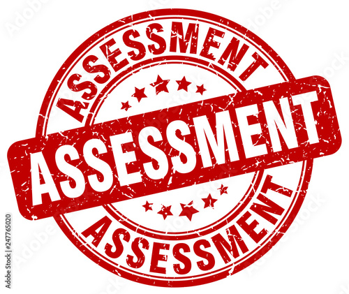 assessment red grunge stamp