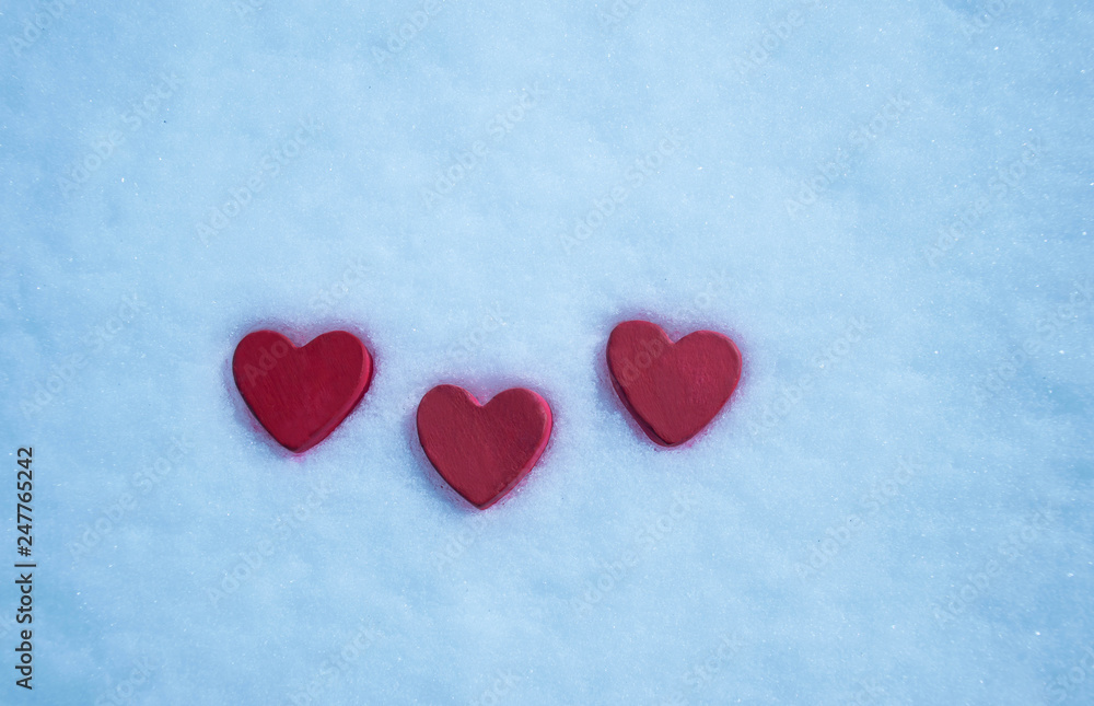  three hearts in the snow