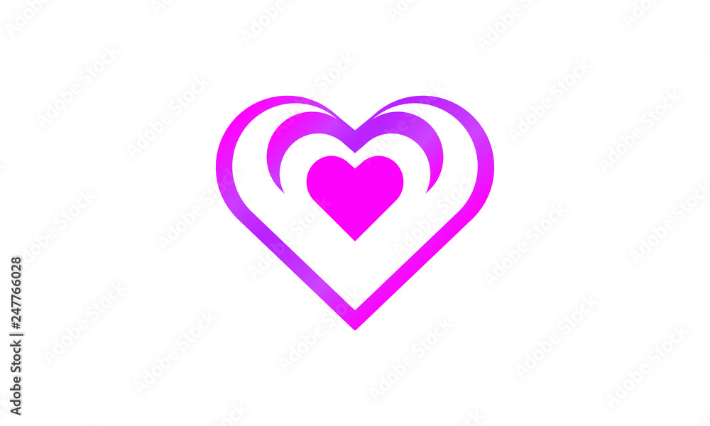 gradient style heart love vector icon