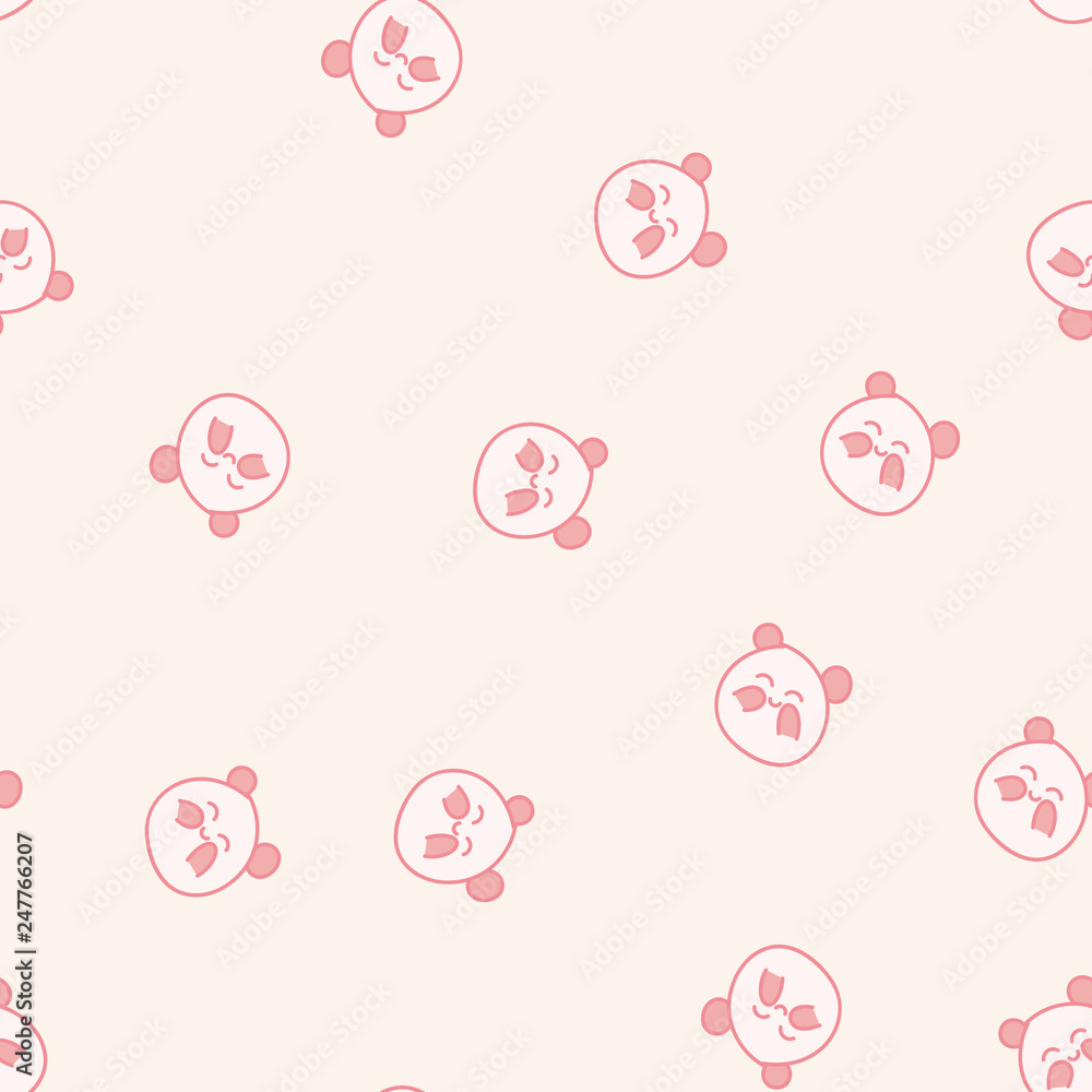 Seamless pattern with sweet kawaii characters. Vector Seamless pattern with sweet kawaii characters. Vector