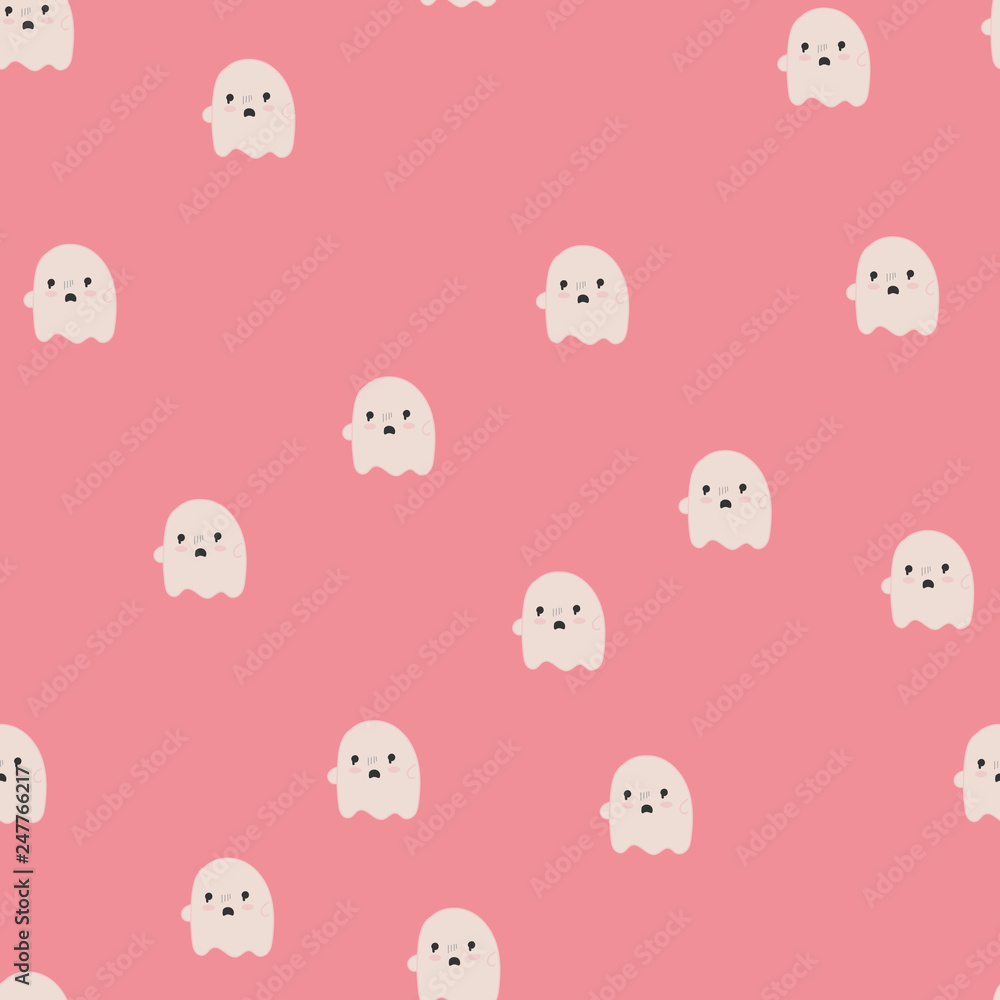 Seamless pattern with sweet kawaii characters. Vector Seamless pattern with sweet kawaii characters. Vector