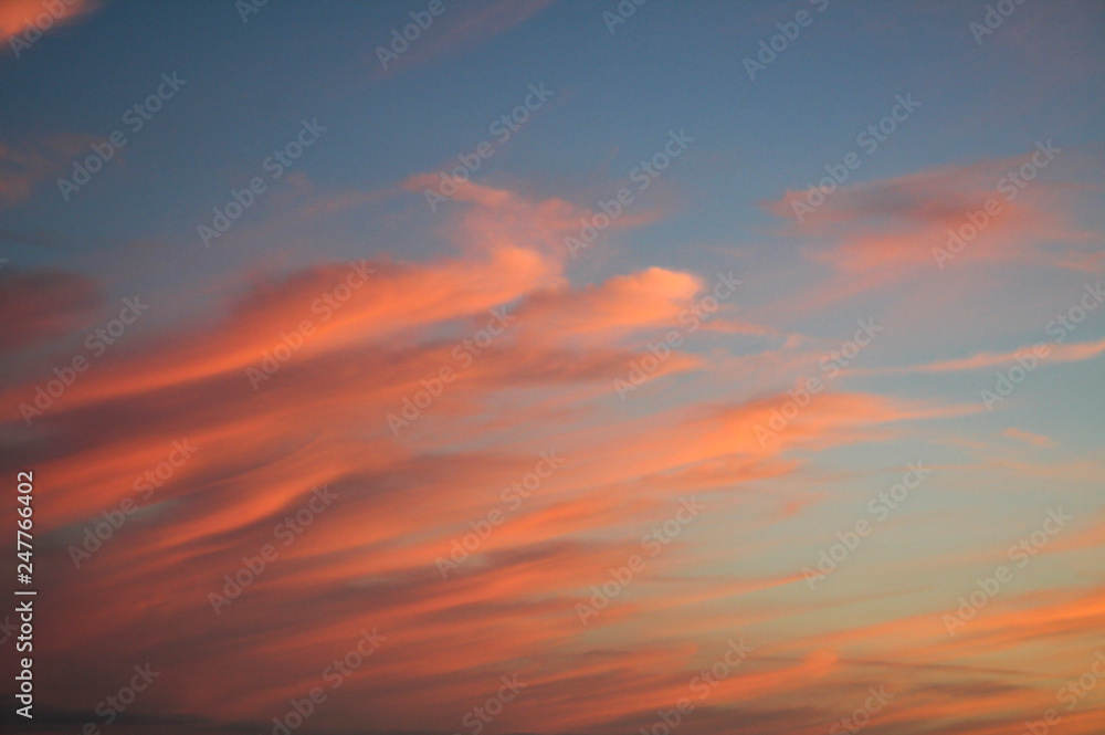 Colorful clouds on a beautiful sunset