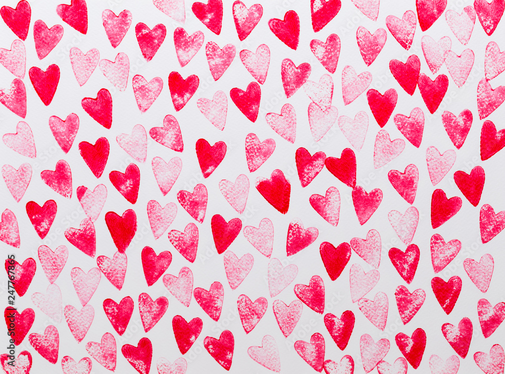 Abstract watercolor red, pink heart background. Concept love, valentine day greeting card. Abstract watercolor red, pink heart background. Concept love, valentine day greeting card.