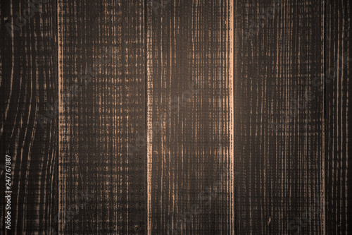 Brown wooden pine planks painted background. Horizontal color photography. photo