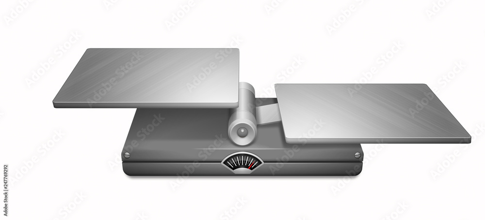 Scale / Grey / Right plate down / White background Scale / Grey / Right plate down / White background