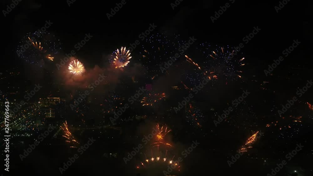 custom made wallpaper toronto digitalAmazing fireworks over the city, fiery show