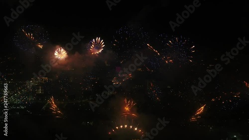 Wallpaper Mural Amazing fireworks over the city, fiery show Torontodigital.ca
