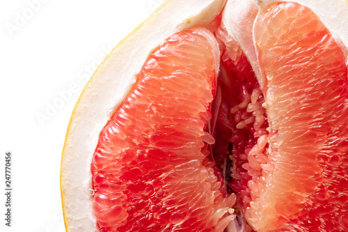 red pomelo closeup on white isolate background photo