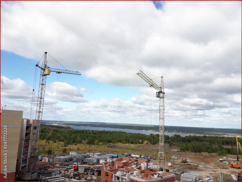 cranes on construction site