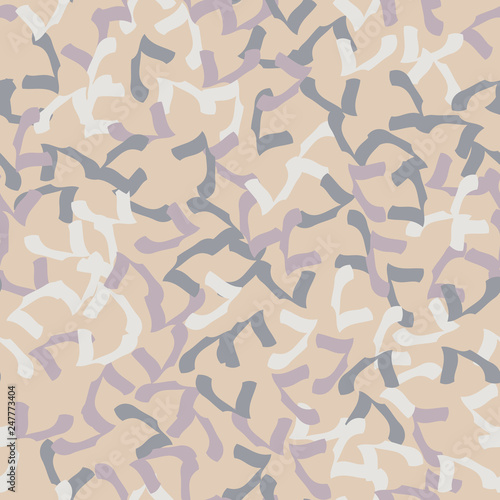 Urban UFO camouflage of various shades of beige, blue, purple and white colors