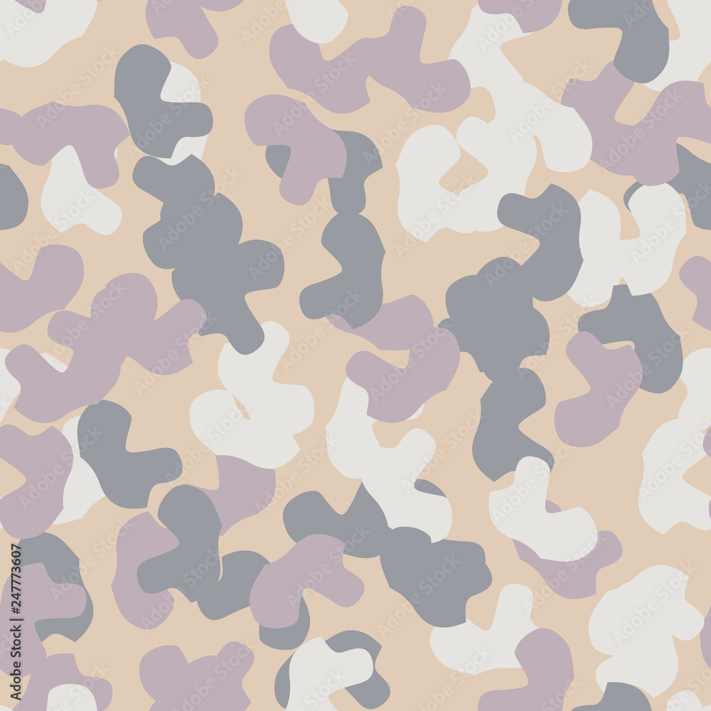 Urban UFO camouflage of various shades of beige, blue, purple and white colors Urban UFO camouflage of various shades of beige, blue, purple and white colors