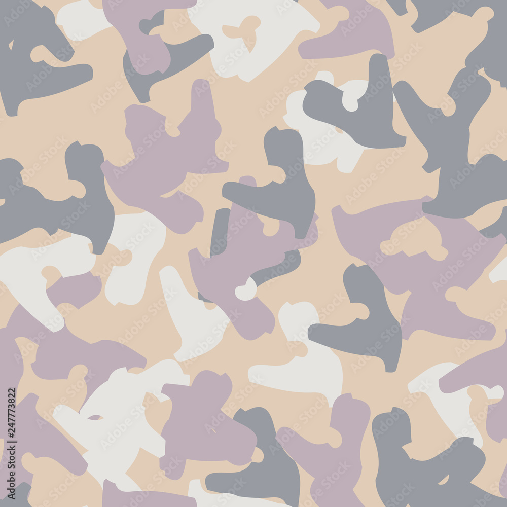 Urban UFO camouflage of various shades of beige, blue, purple and white colors Urban UFO camouflage of various shades of beige, blue, purple and white colors