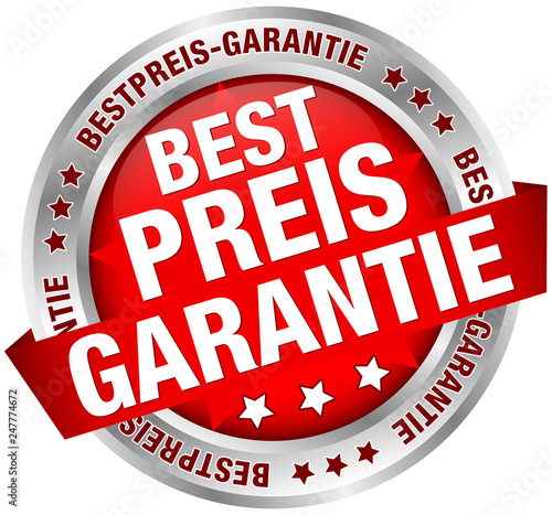 Button Banner "Bestpreis-Garantie" Rot/Silber