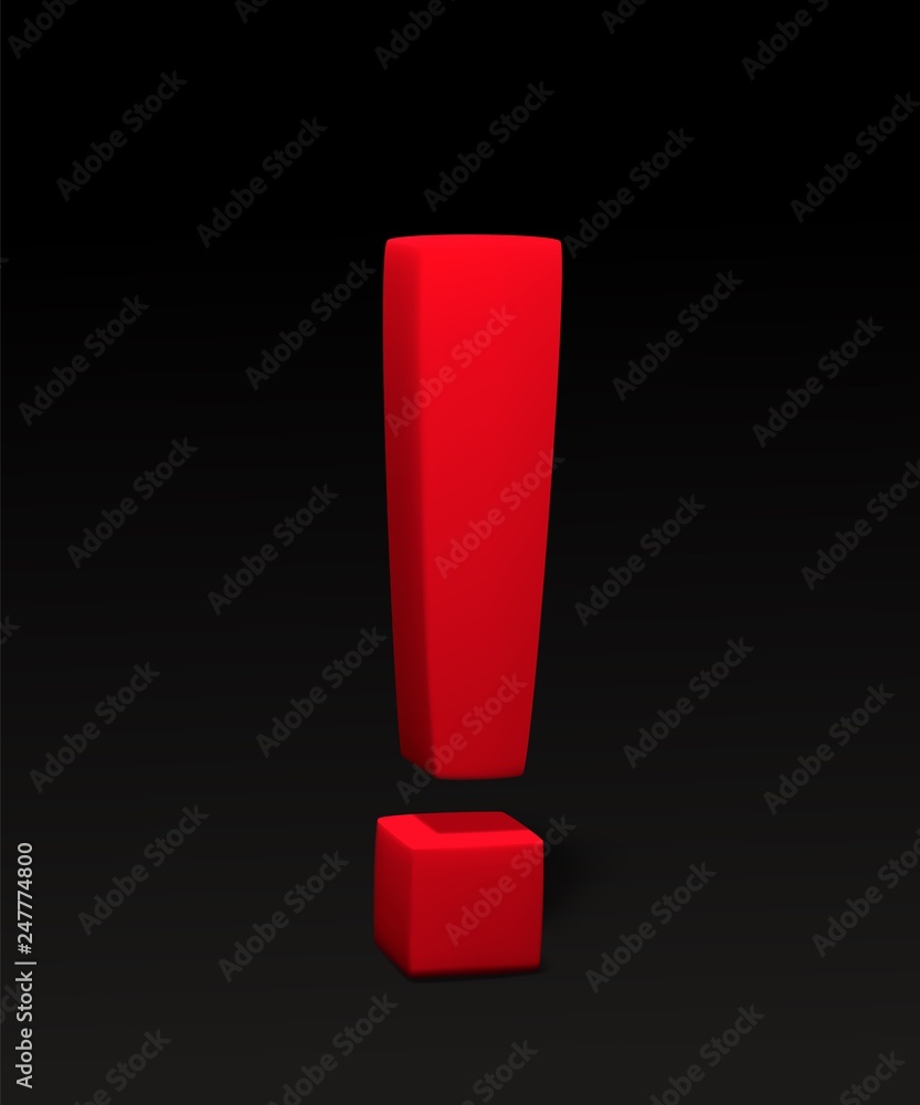 Exclamation mark. 3D with perspective. Created mesh. Vector Exclamation mark. 3D with perspective. Created mesh. Vector